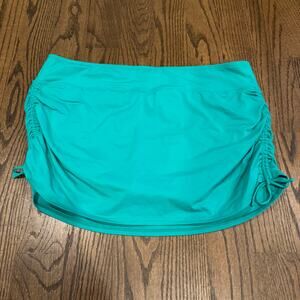 Lands End Womens Teal Green Swim Skirt Attached Brief Suit Bottom Plus Size 18